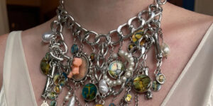 Clo Love creates beautiful, delicate jewellery they describe as ‘junk jewels’ and ‘granny chainmail’